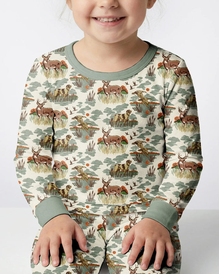 Conjunto de pijama de dos piezas de bambú con mangas largas, plantilla PERSONALIZADA