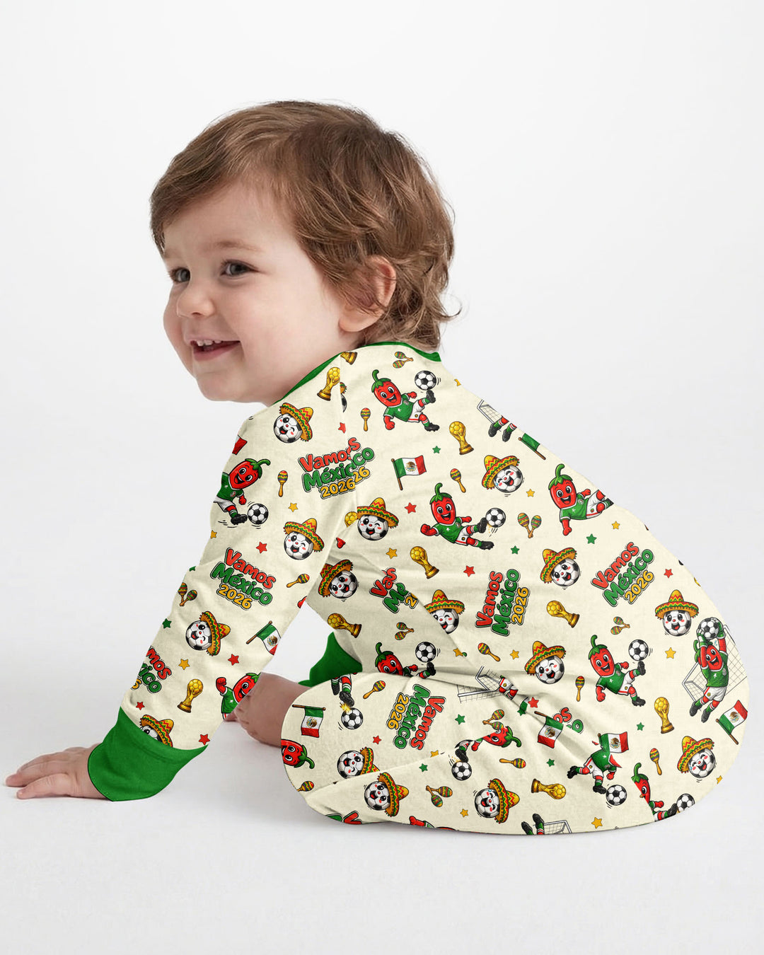 Cartoon World Soccer Vamos Mexico Family Matching Bamboo Convertible Zippy
