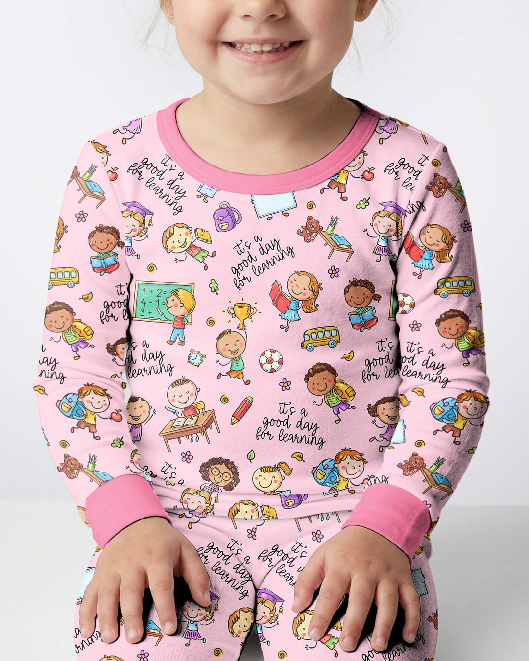 Little Learners Adventure Bamboo Two Piece Long Sleeve Pajama Set