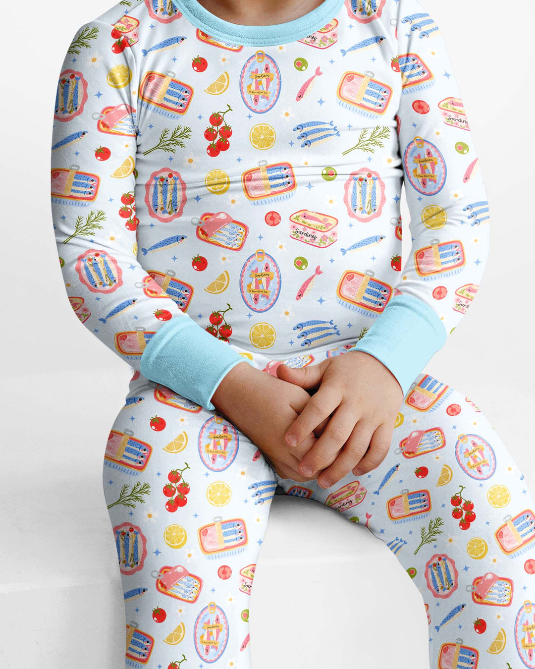 Preppy Sardines Bamboo Two Piece Long Sleeve Pajama Set