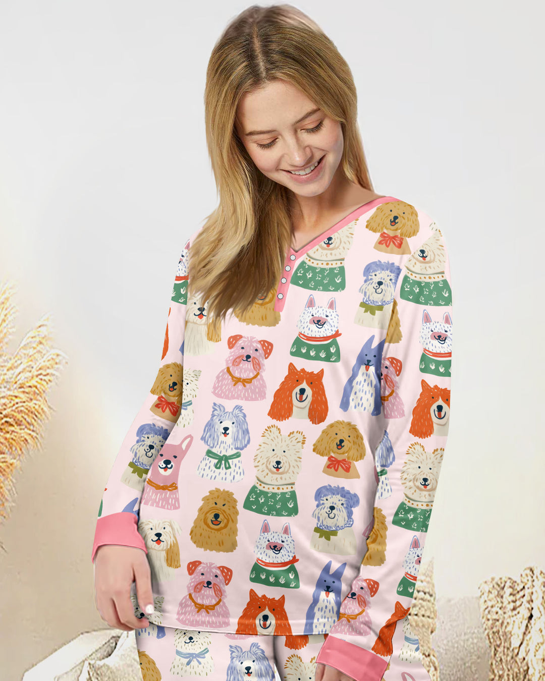 Puppy Portrait Bamboo Women Pajama Set