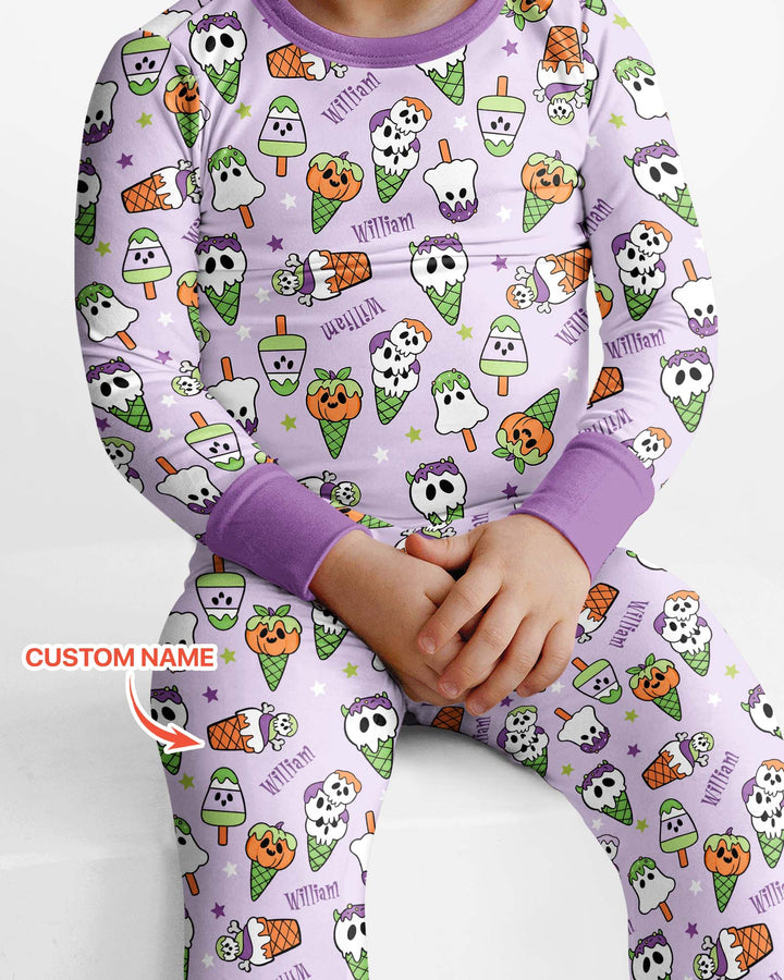 Conjunto de pijama de dos piezas de bambú con mangas largas, plantilla PERSONALIZADA