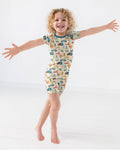 Monsters on the Move Bamboo Two Piece Short Sleeve Shorts Pajama Set