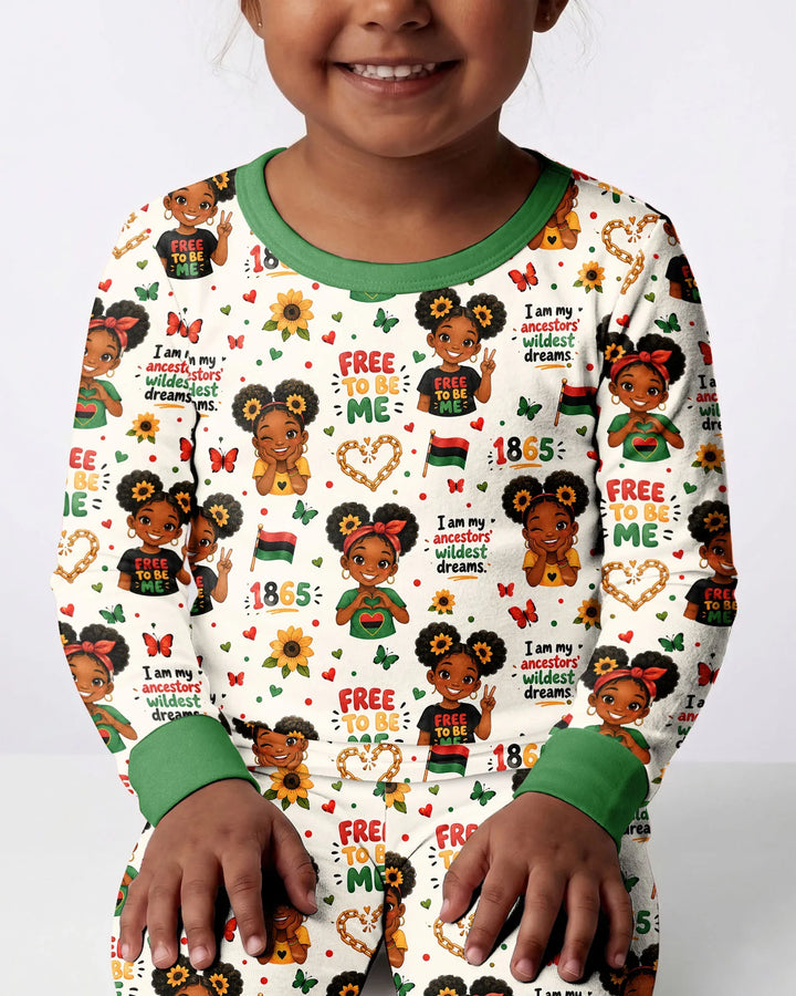 Juneteenth I am My Ancestors' Wildest Dream Bamboo Two Piece Long Sleeve Pajama Set