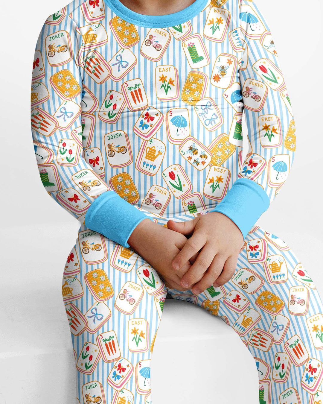Mahjong Club Mommy & Me Matching Bamboo Two Piece Long Sleeve Pajama Set