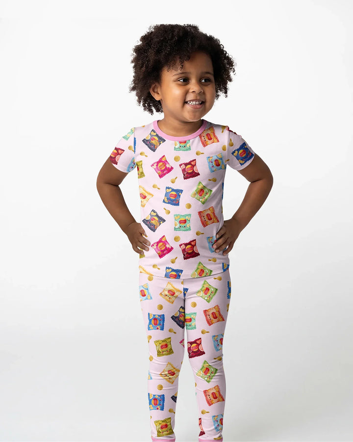 Potato Chips Bamboo Two Piece Short Sleeve Pajama Set
