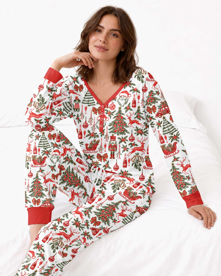 A Very Vintage Christmas Bamboo Women Pajama Set