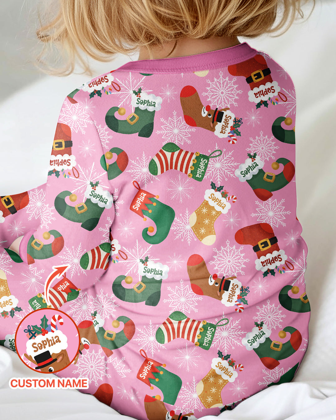 Personalize Christmas Crew Family Matching  Bamboo Convertible Zippy