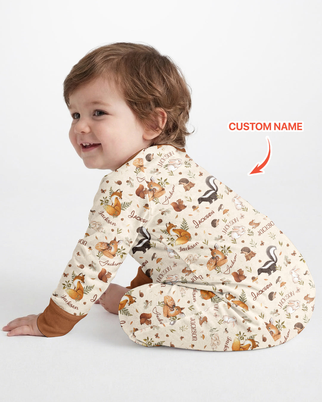 Custom Name Woodland Friends Bamboo Convertible Zippy