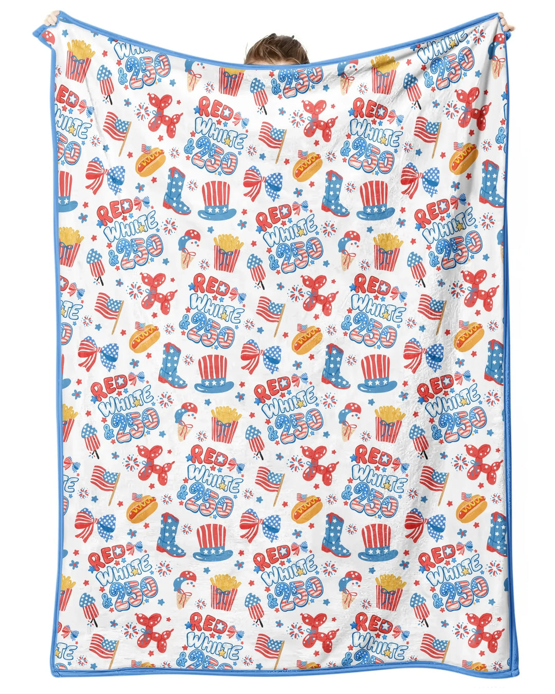 Red White & 250 Bamboo Blanket