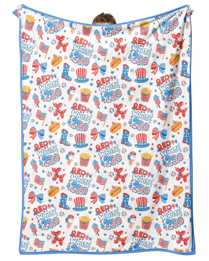 Red White & 250 Bamboo Blanket