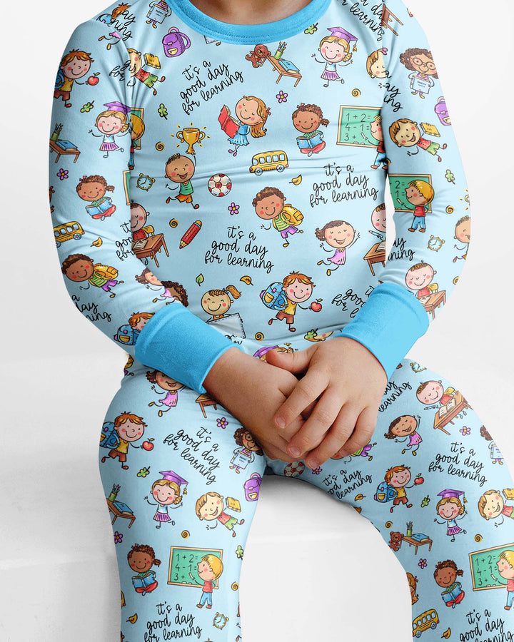 Little Learners Adventure Bamboo Two Piece Long Sleeve Pajama Set