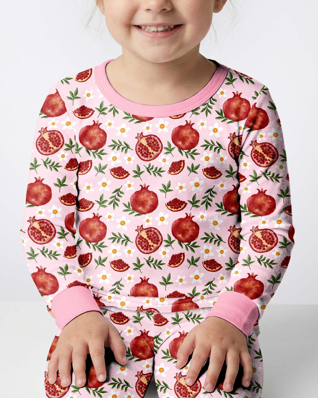 Pomegranate Garden Joy Family Matching Bamboo Two Piece Long Sleeve Pajama Set