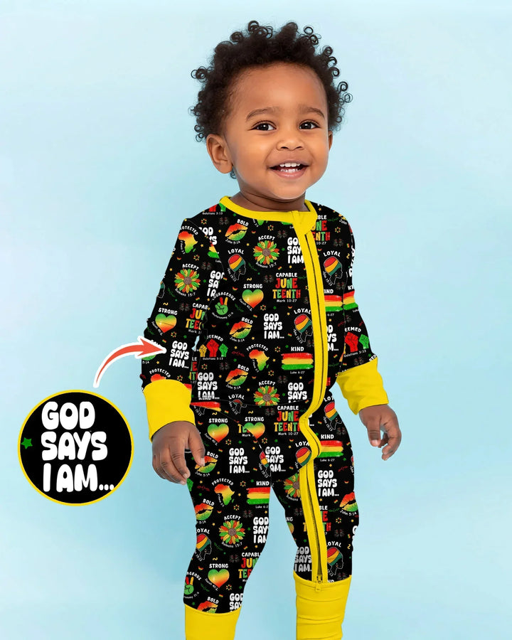 God Says I Am Juneteenth Blessings Bamboo Convertible Zippy