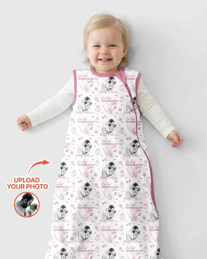 Custom Photo Our First Father's Day Together Bamboo Sleep Bag