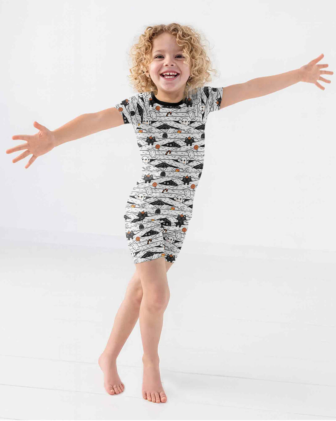 Little Mummy Crew Bamboo Two Piece Short Sleeve Shorts Pajama Set