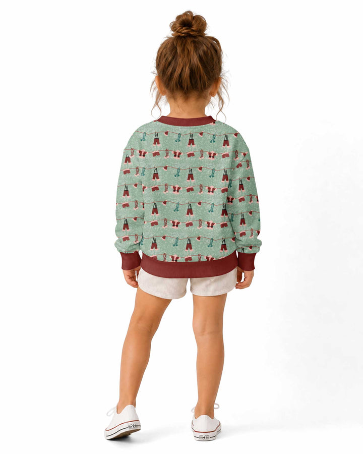 Santa In The Snow Bamboo Crewneck Sweatshirt
