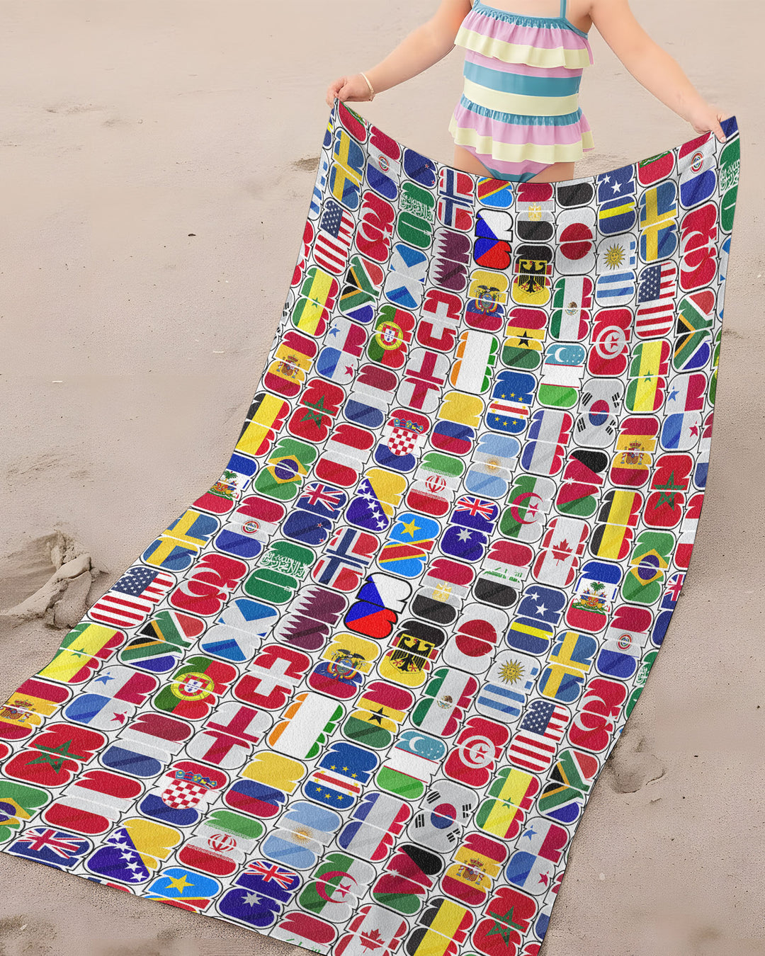 Plantilla de toalla de playa de bambú