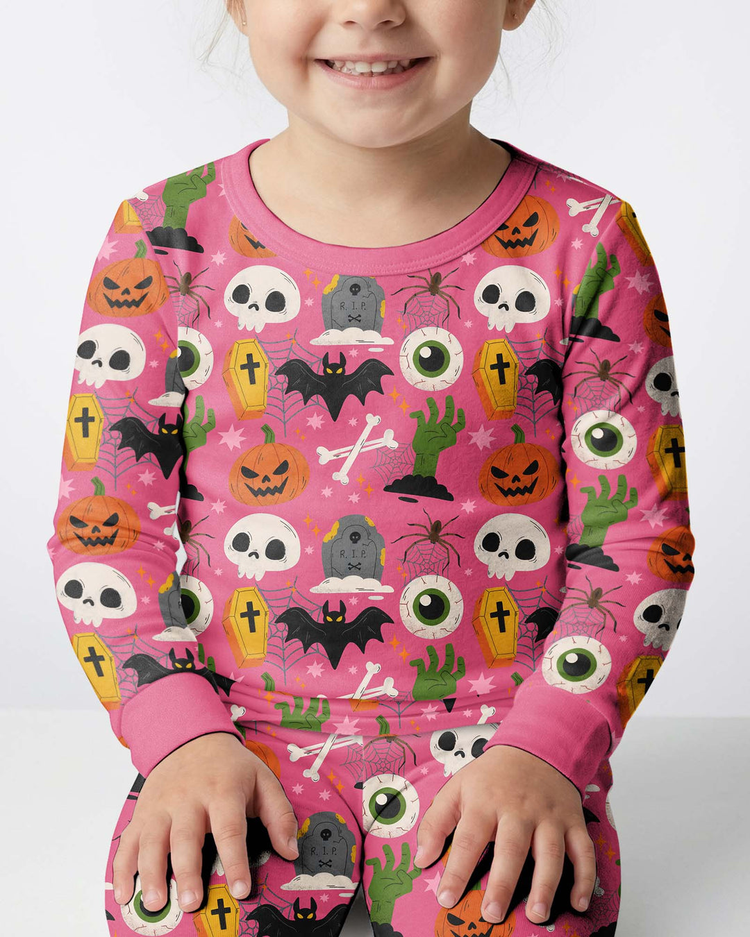 Little Monsters Bamboo Two Piece Long Sleeve Pajama Set For Halloween