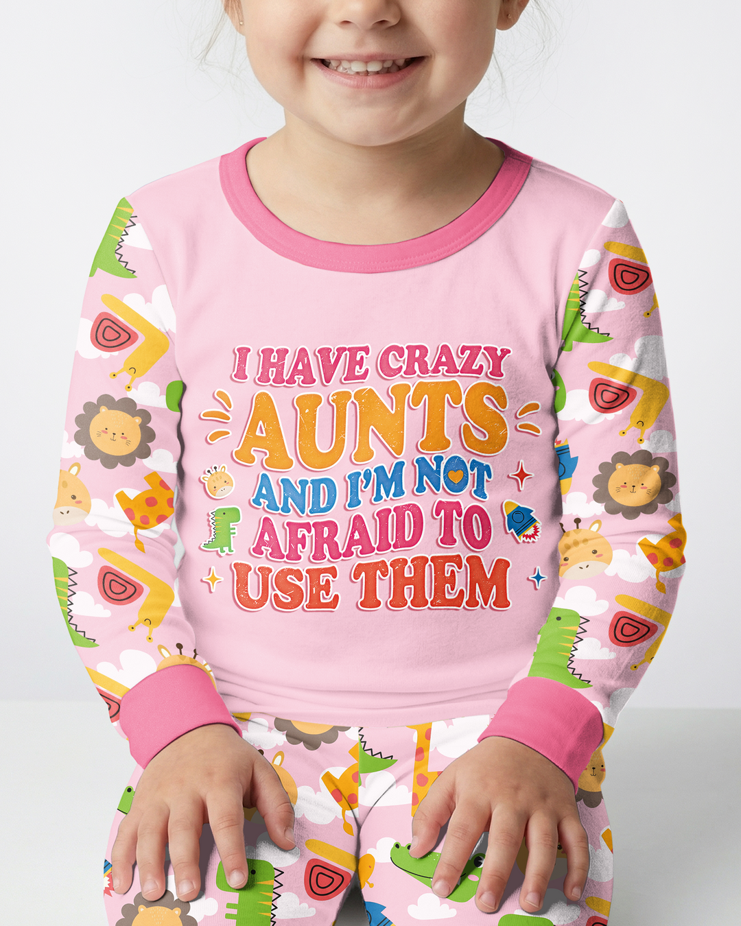 I Have Crazy Aunts Bamboo Two Piece Long Sleeve Pajama Set