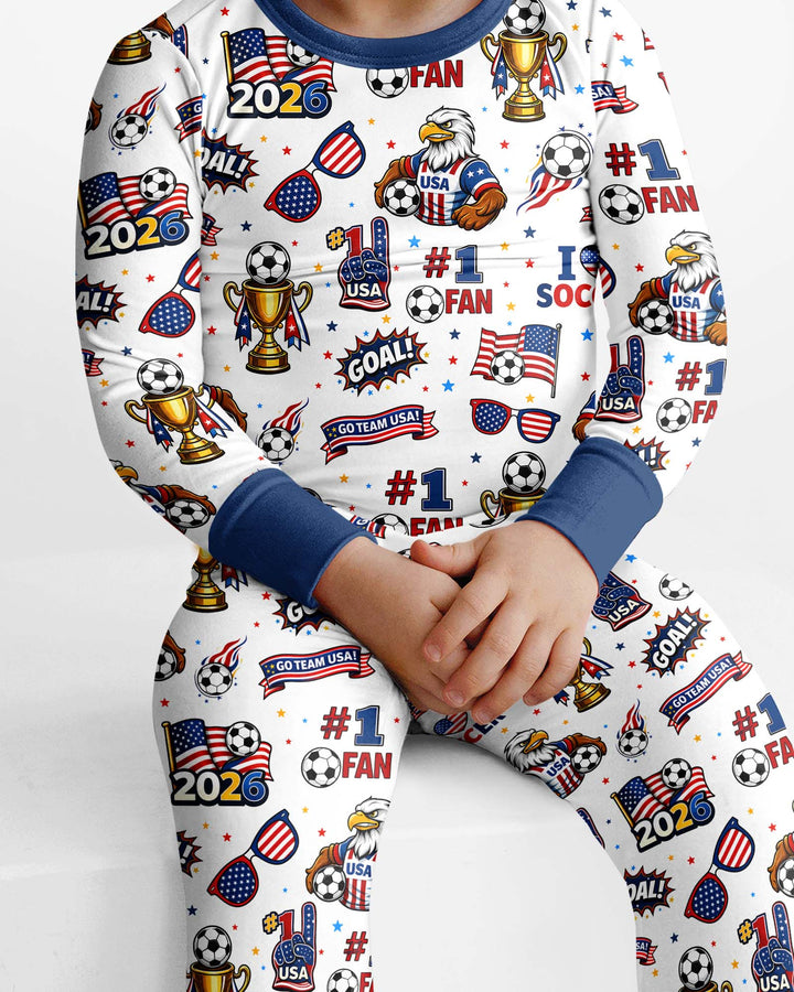 Conjunto de pijama de dos piezas de bambú de manga larga
