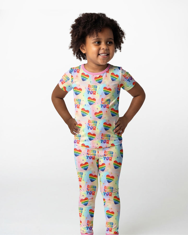 Raised To Love You Bamboo Two Piece Short Sleeve Pajama Set