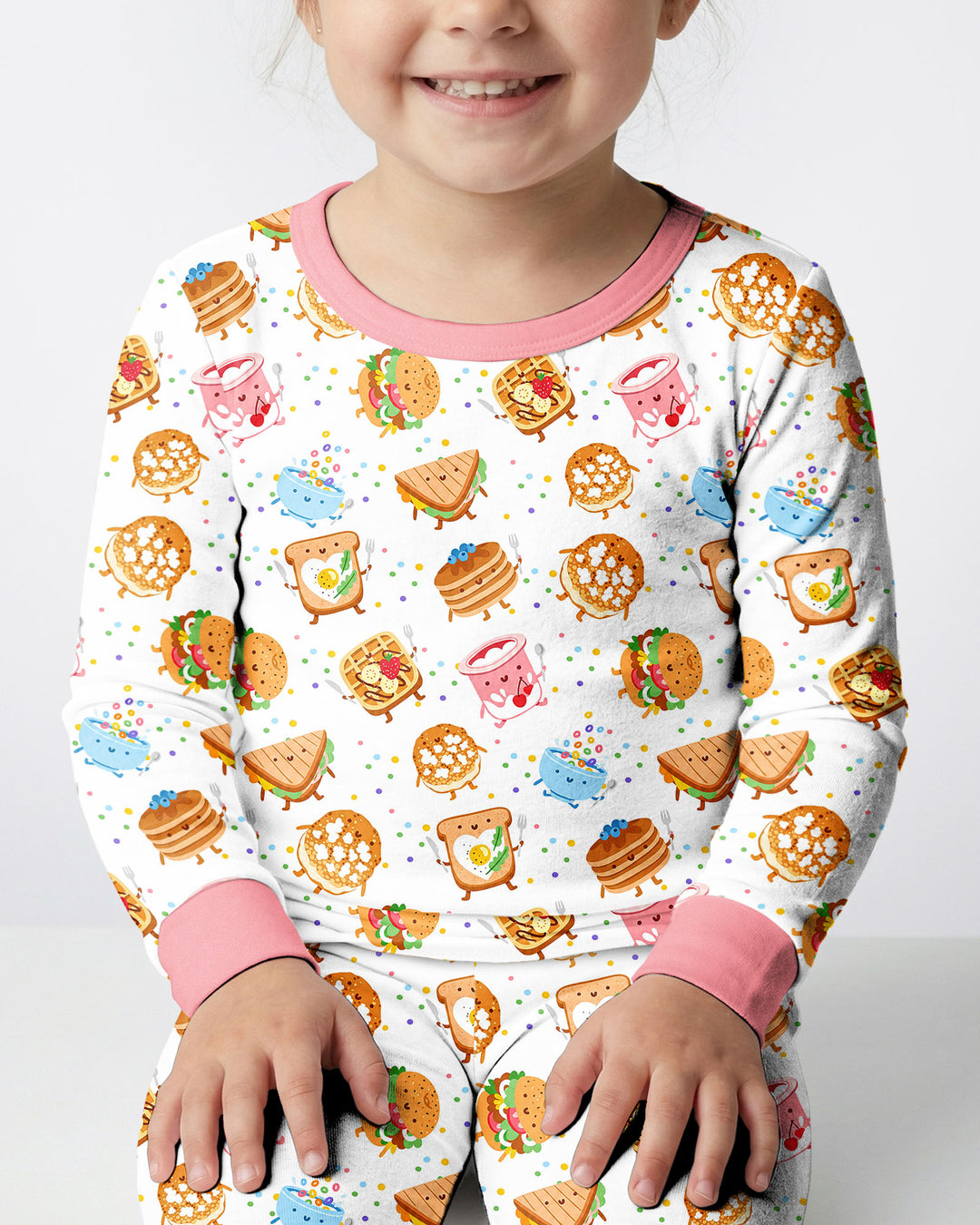 Breakfast Buddies Bamboo Two Piece Long Sleeve Pajama Set