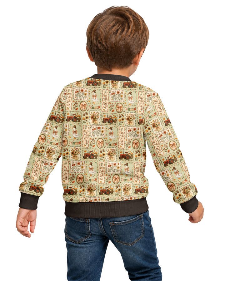 Farmhouse Fall Goose Family Matching Bamboo Crewneck Sweatshirt