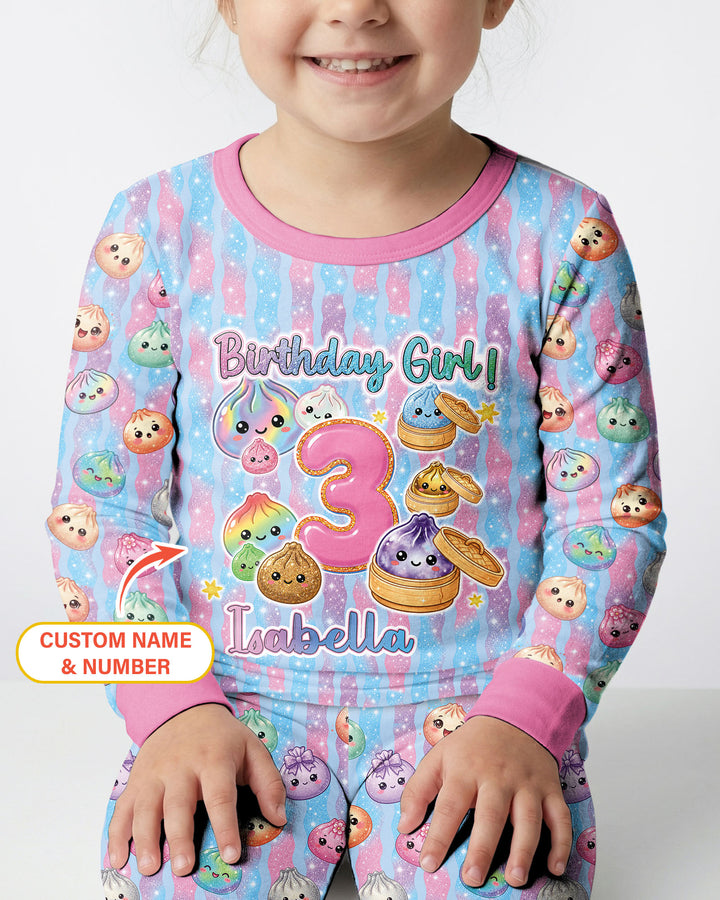 Squishy Birthday Custom Name & Age Bamboo Two Piece Long Sleeve Pajama Set