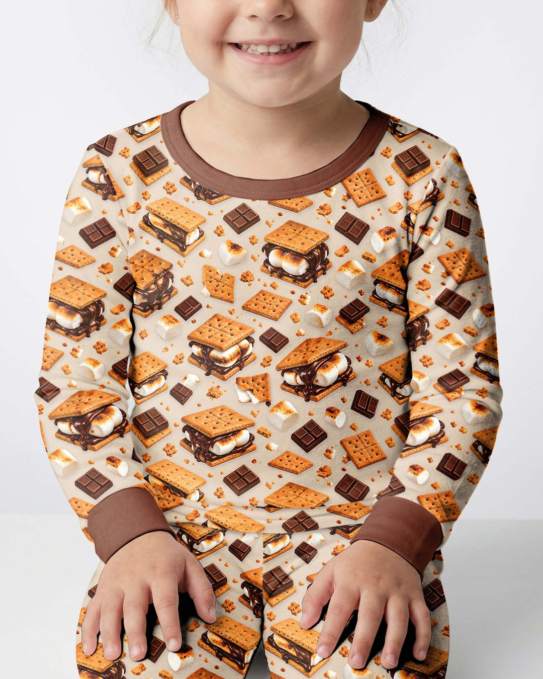Cute Smore Bamboo Two Piece Long Sleeve Pajama Set