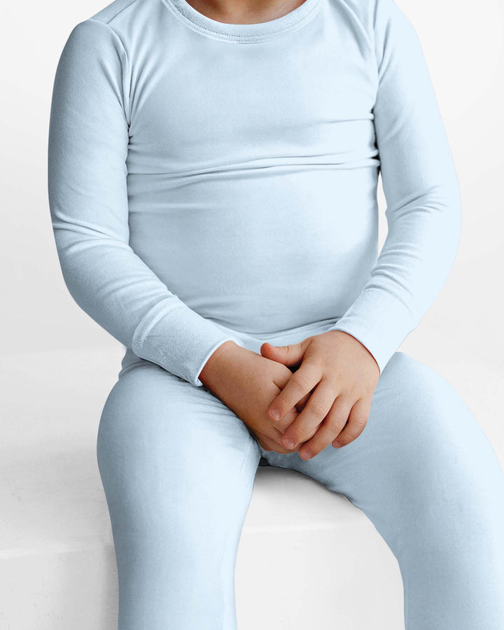 Ice Blue Bamboo Two Piece Pajama Set