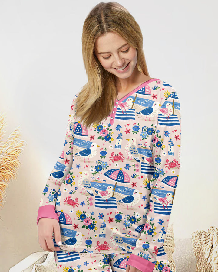 A Day At The Shore Bamboo Women Pajama Set
