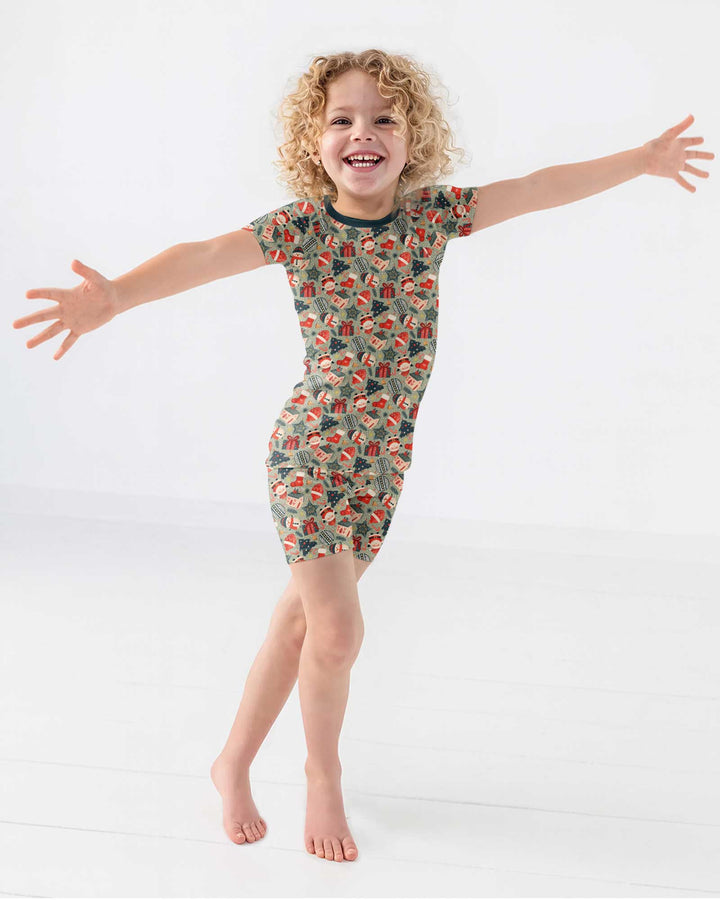 Christmas Ornaments Bamboo Two Piece Short Sleeve Shorts Pajama Set