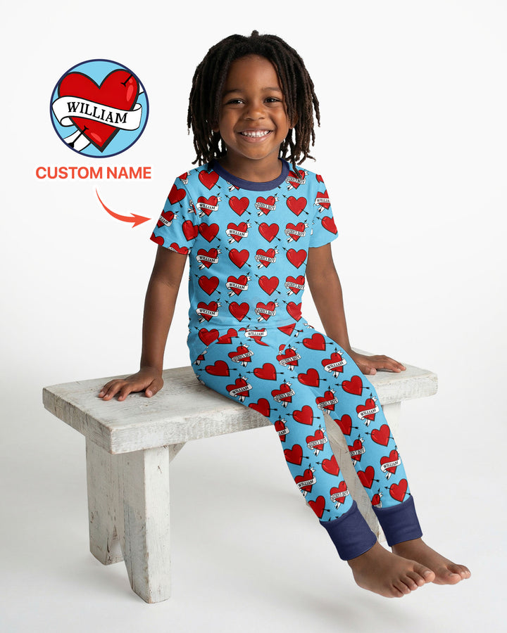 Zweiteiliges, kurzärmliges Pyjama-Set mit Marienkäfern