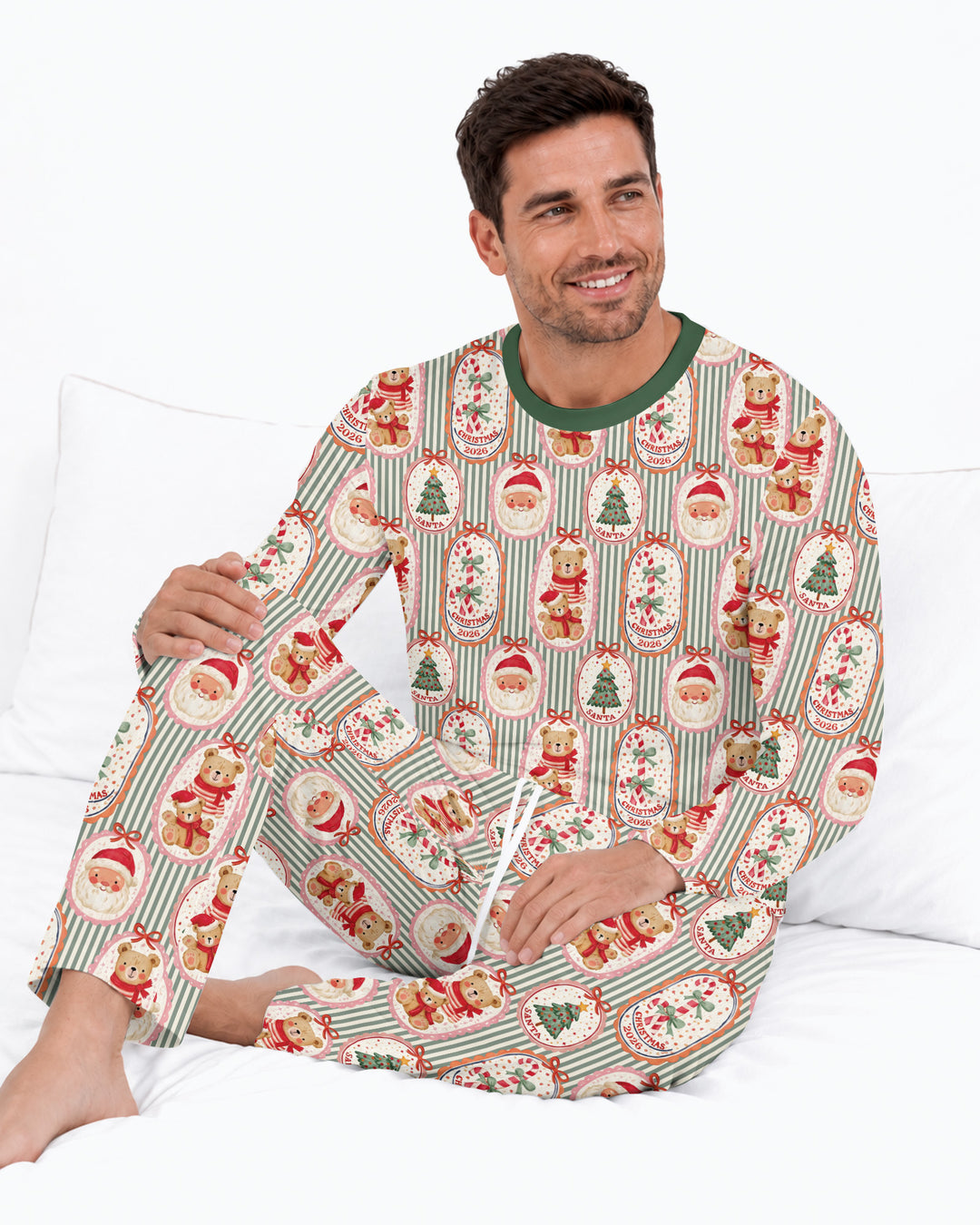 Teddy Bear Christmas Bamboo Men's Pajama Set