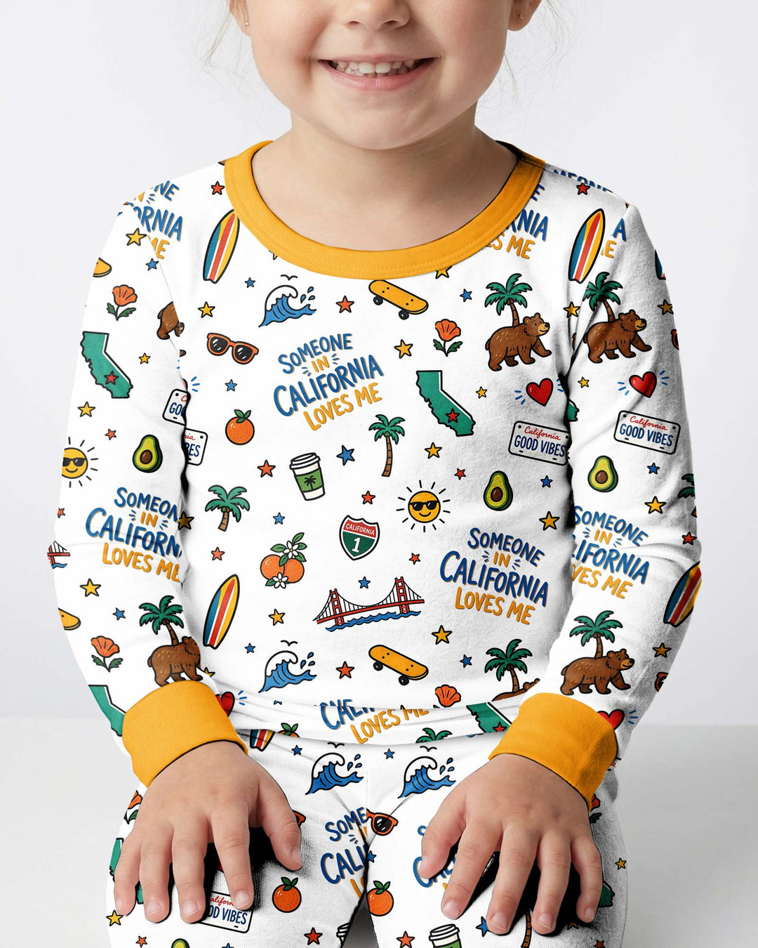 Someone in California Loves Me Bamboo Two Piece Long Sleeve Pajama Set (P)