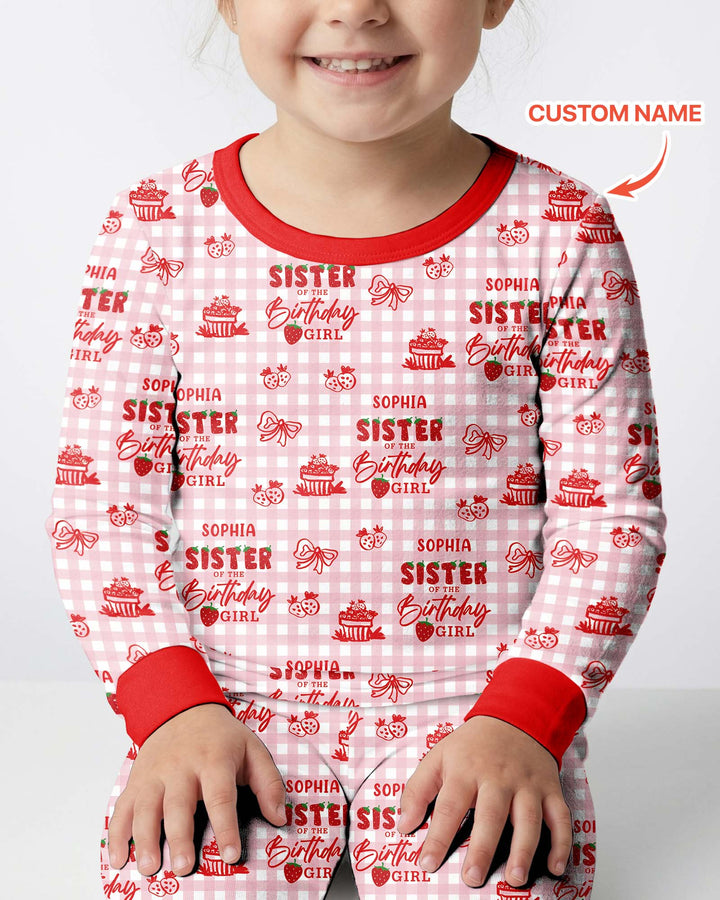 Berry 1st Birthday Sister & Me Matching  Bamboo Two Piece Long Sleeve Pajama Set