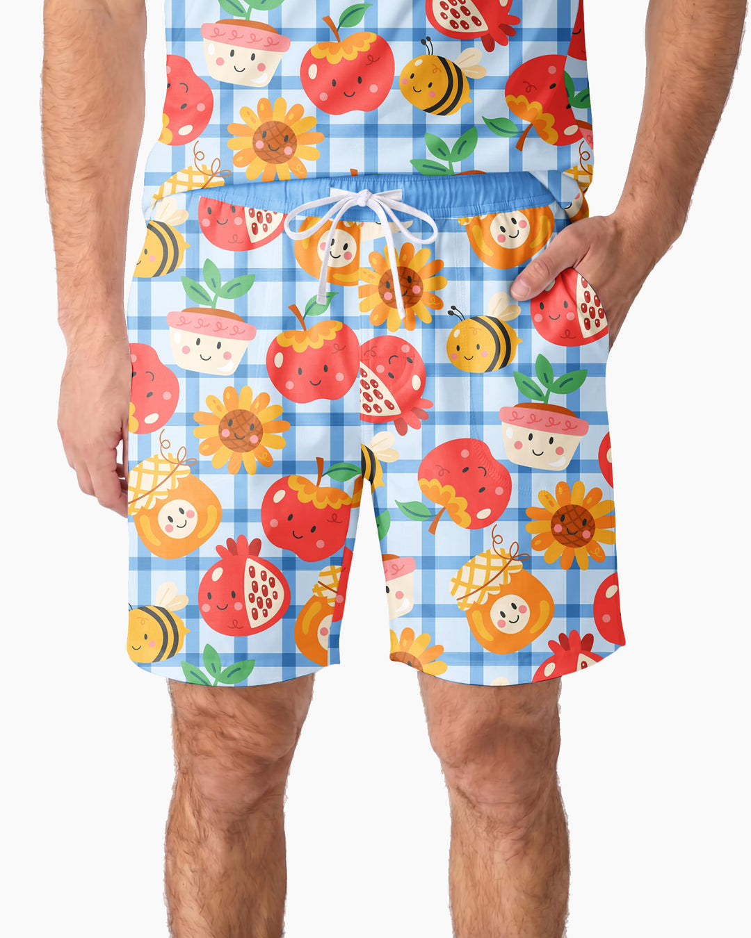 Sweet New Year Bamboo Men Short Sleeve Short Pajama Set