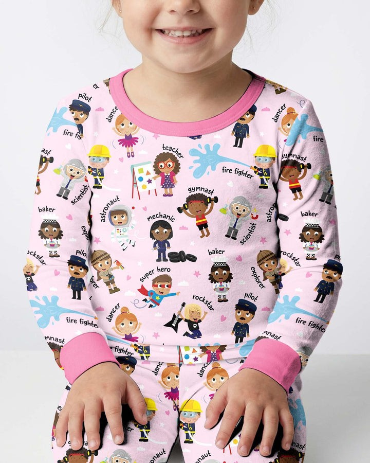 Zweiteiliges Langarm-Pyjama-Set mit Sommerfrüchten