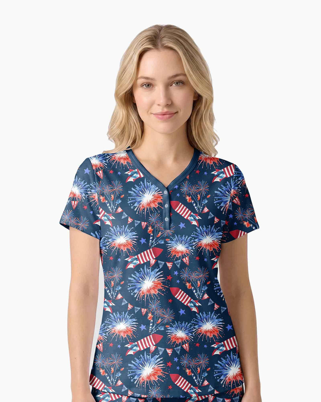 Firework Bamboo Women Short Sleeve Short Pajama Set