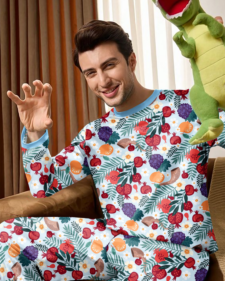 Pomegranate Blessings Night Family Matching Bamboo Men's Pajama Set