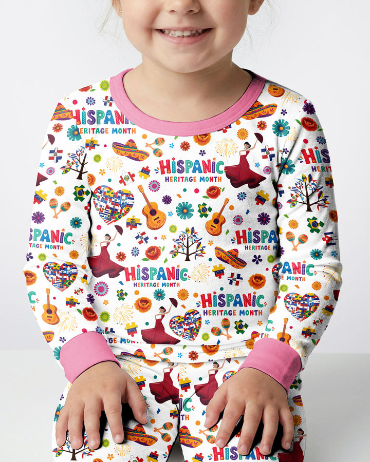 Fiesta Hispanic Heritage Month Bamboo Two Piece Long Sleeve Pajama Set