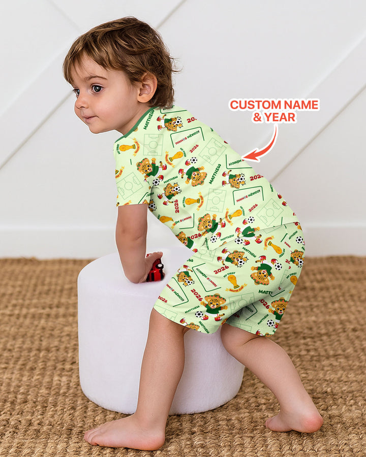 Pijama de bambú de dos piezas de manga corta con pantalón corto, plantilla personalizada