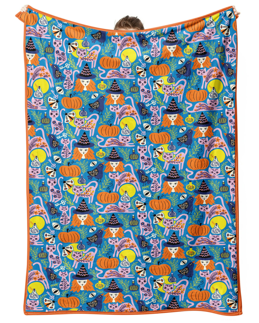 Whimsical Witch Cats Bamboo Blanket