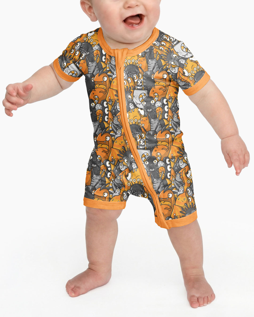 Colorful Doodle Monster Friends Bamboo Shorty Zippy
