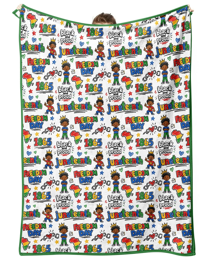 Juneteenth Black and Proud Bamboo Blanket
