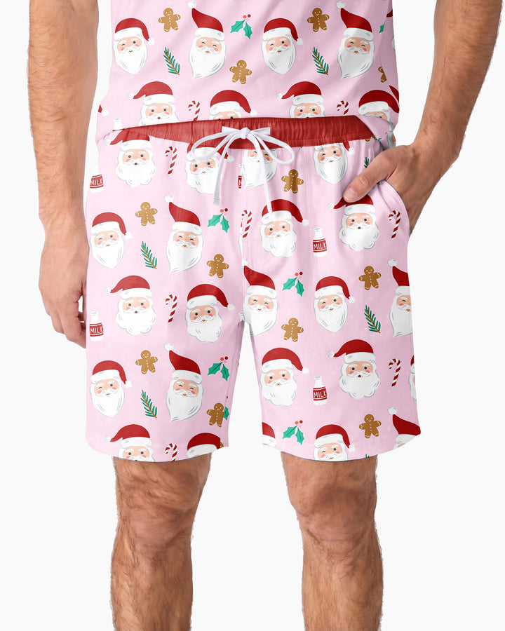 Christmas Sweet Santa Bamboo Men Short Sleeve Short Pajama Set