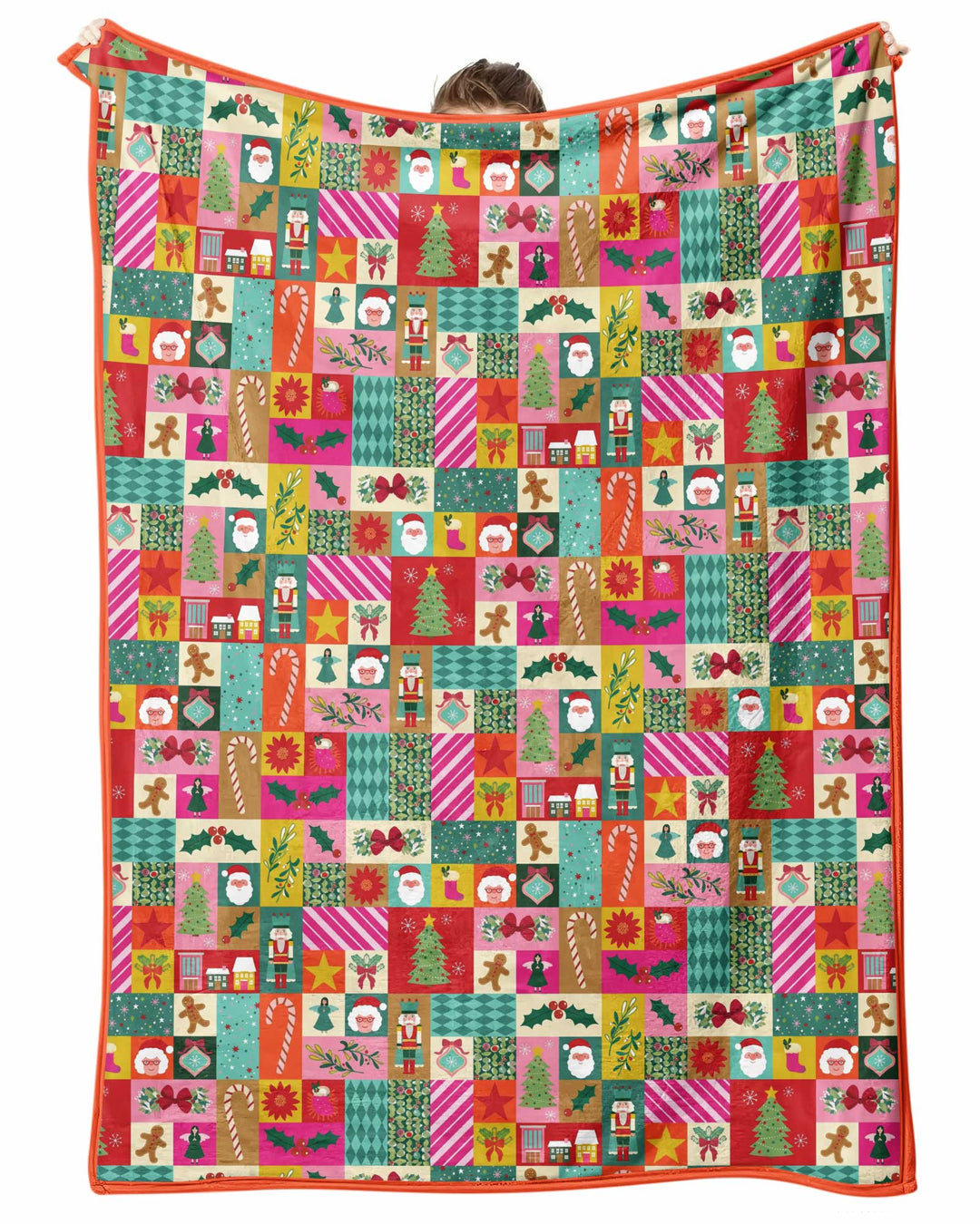 Maximalist Christmas Collage Bamboo Blanket
