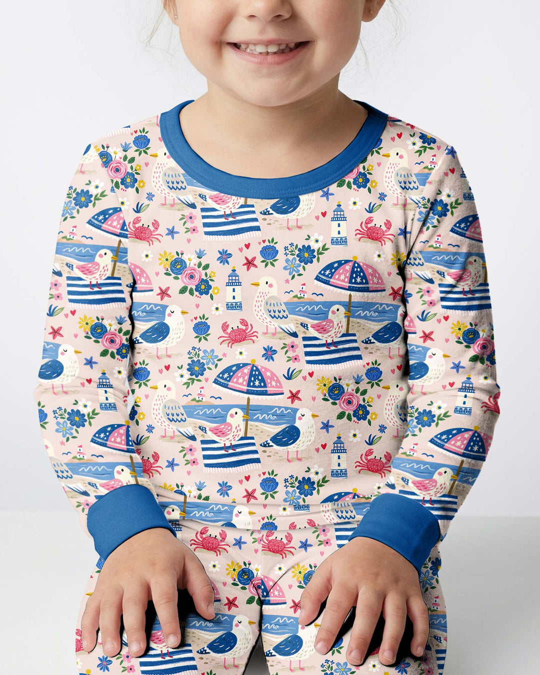 A Day At The Shore Bamboo Two Piece Long Sleeve Pajama Set