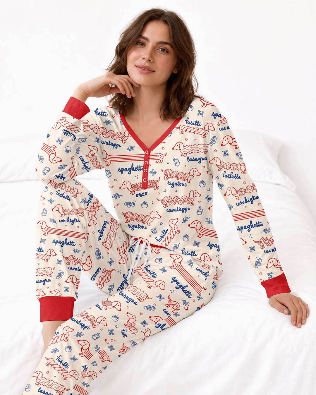 Dachshund Spagetti Bamboo Women Pajama Set